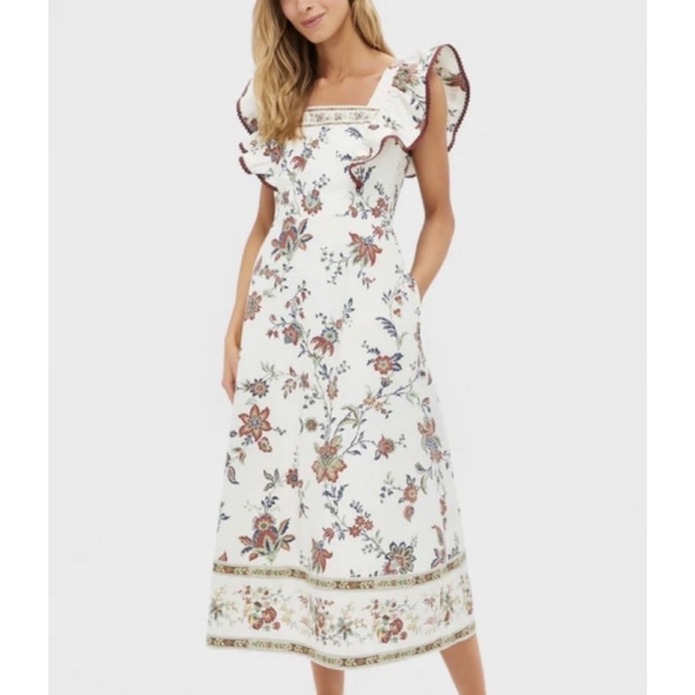 Tuckernuck Studio McGee Nora Midi Dress Size XL Red Chintz Cotton NWT